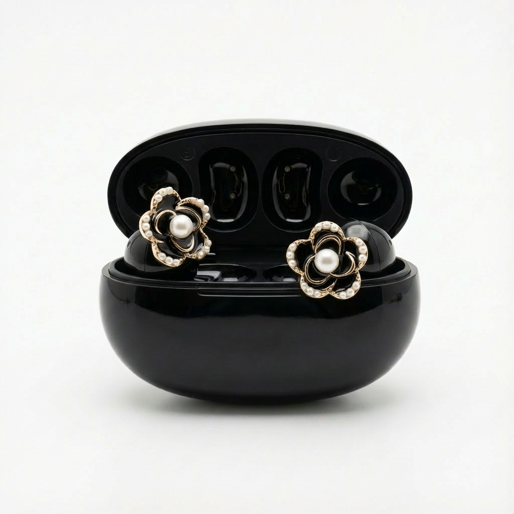 Black Camelia Ear Jewel Holiday Gift Bundle